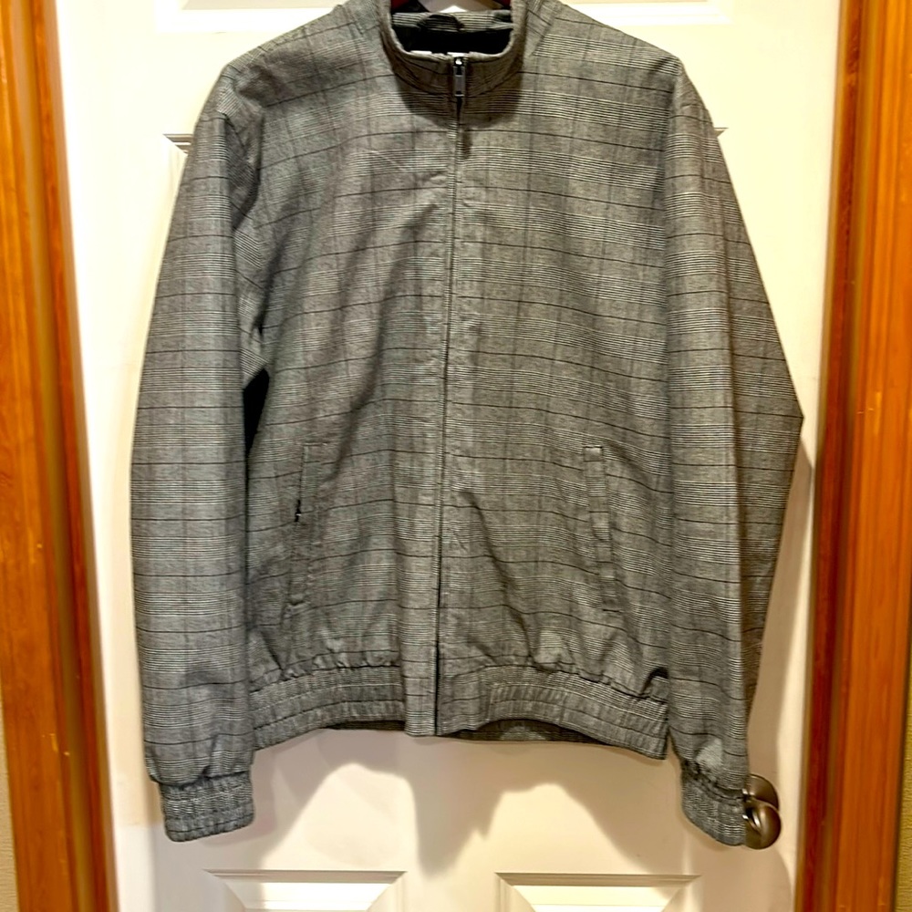 Men’s Topman Grey Plaid Lightweight Jacket- size XL